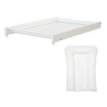 AT4 Grand plan à langer en bois amovible avec matelas ESSENTIEL. Coloris disponibles : Blanc, Beige