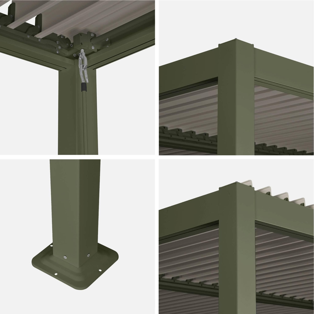 SWEEEK Pergola bioclimatique aluminium et acier lames orientables 4x3m Palace