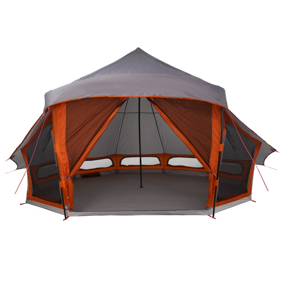 VIDAXL Tente familiale Tipi en gris et orange pour 10 personnes Imperméable