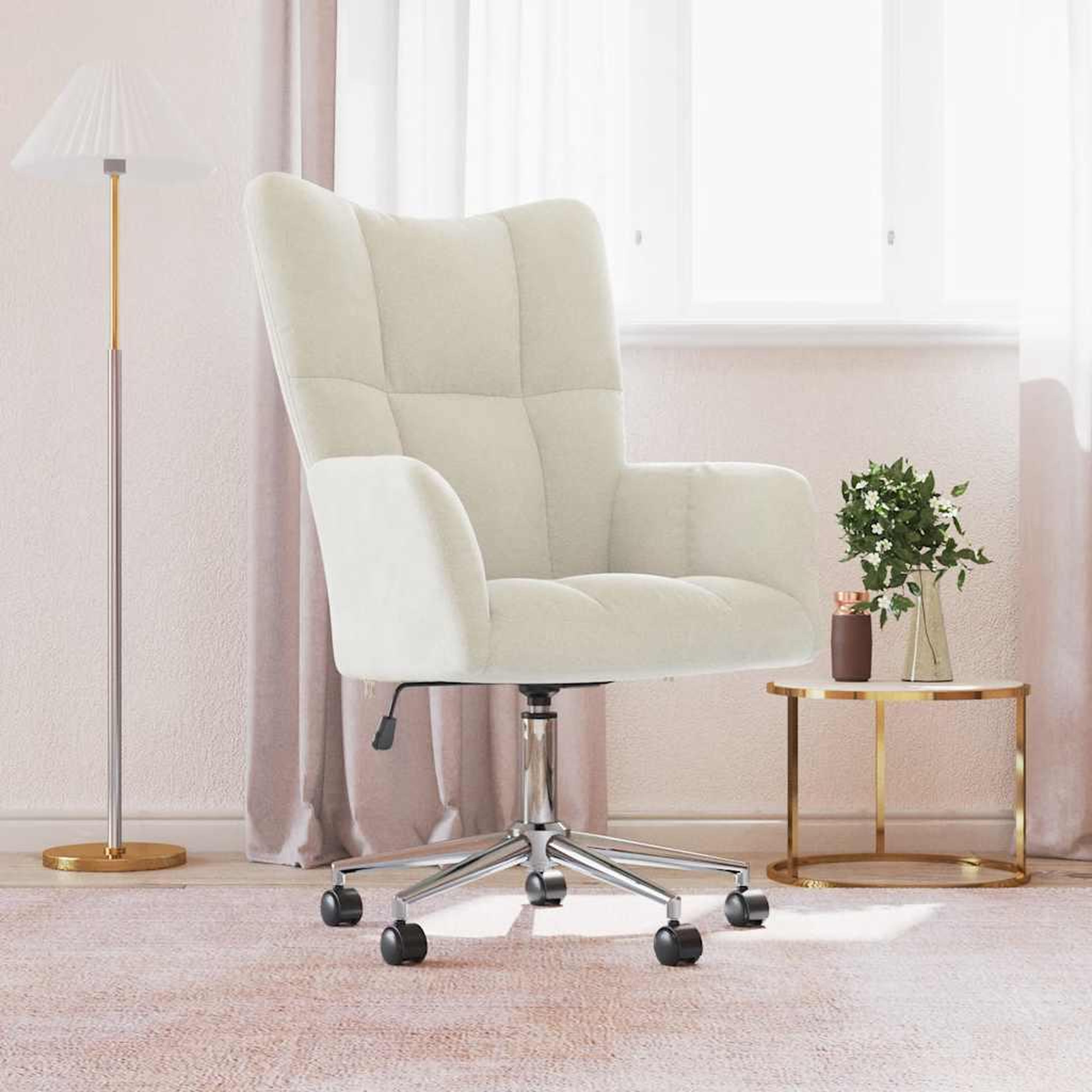 VIDAXL Chaise de relaxation Blanc creme Velours