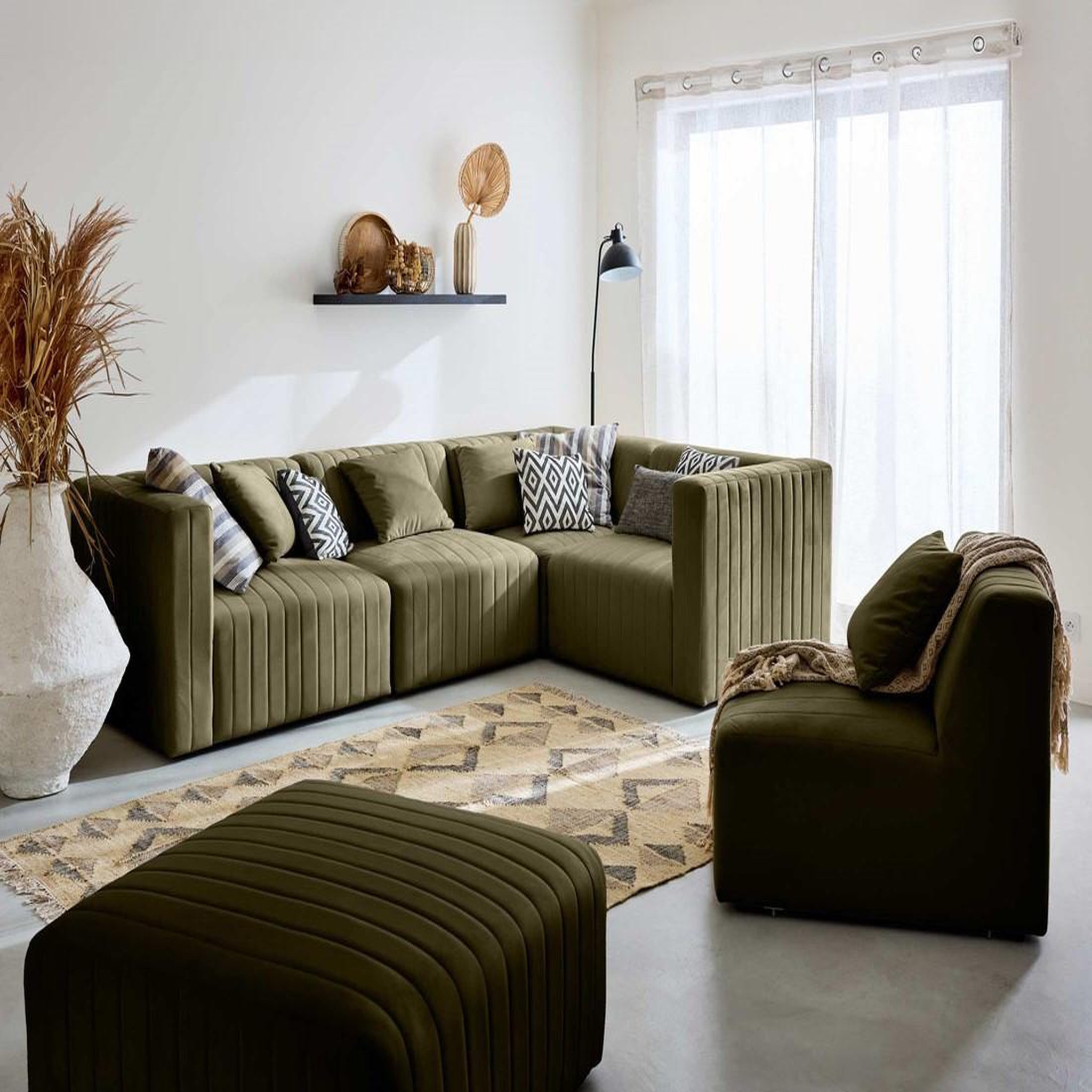 Voir la diapositive 2 : LISA DESIGN Nova - module d'assise gauche - en velours