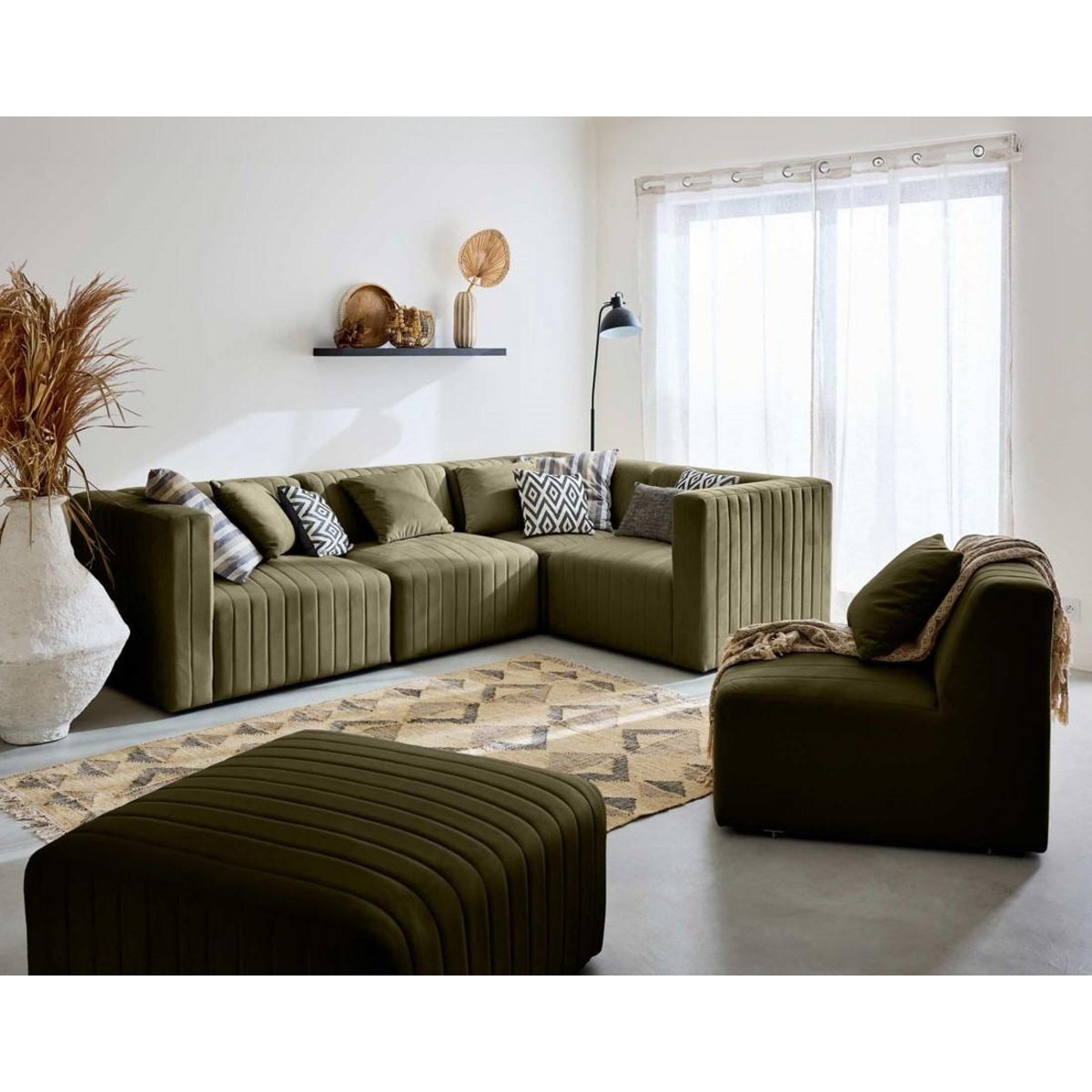 LISA DESIGN Nova - module d'assise gauche - en velours