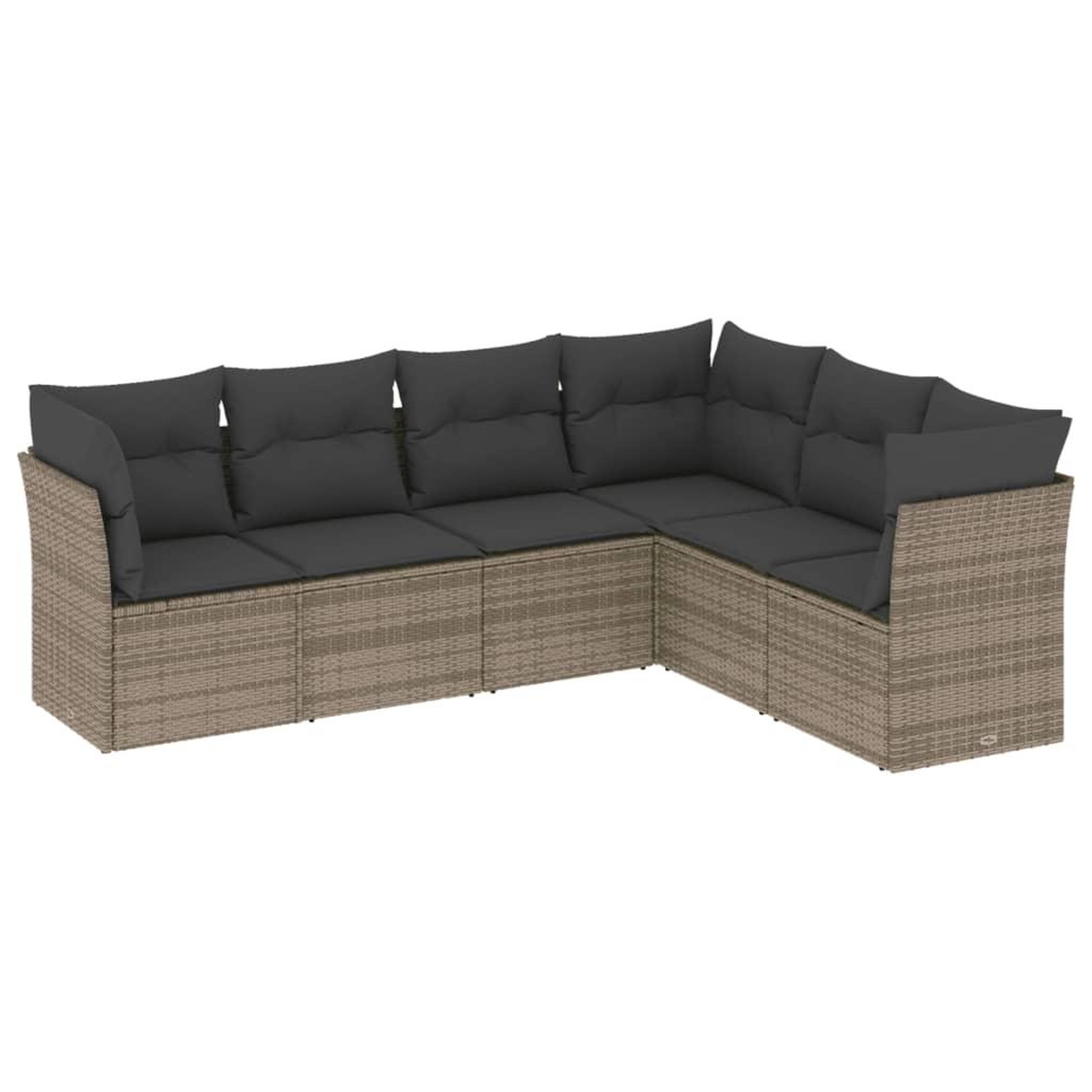 Voir la diapositive 2 : VIDAXL Salon de jardin 6 pcs avec coussins gris resine tressee