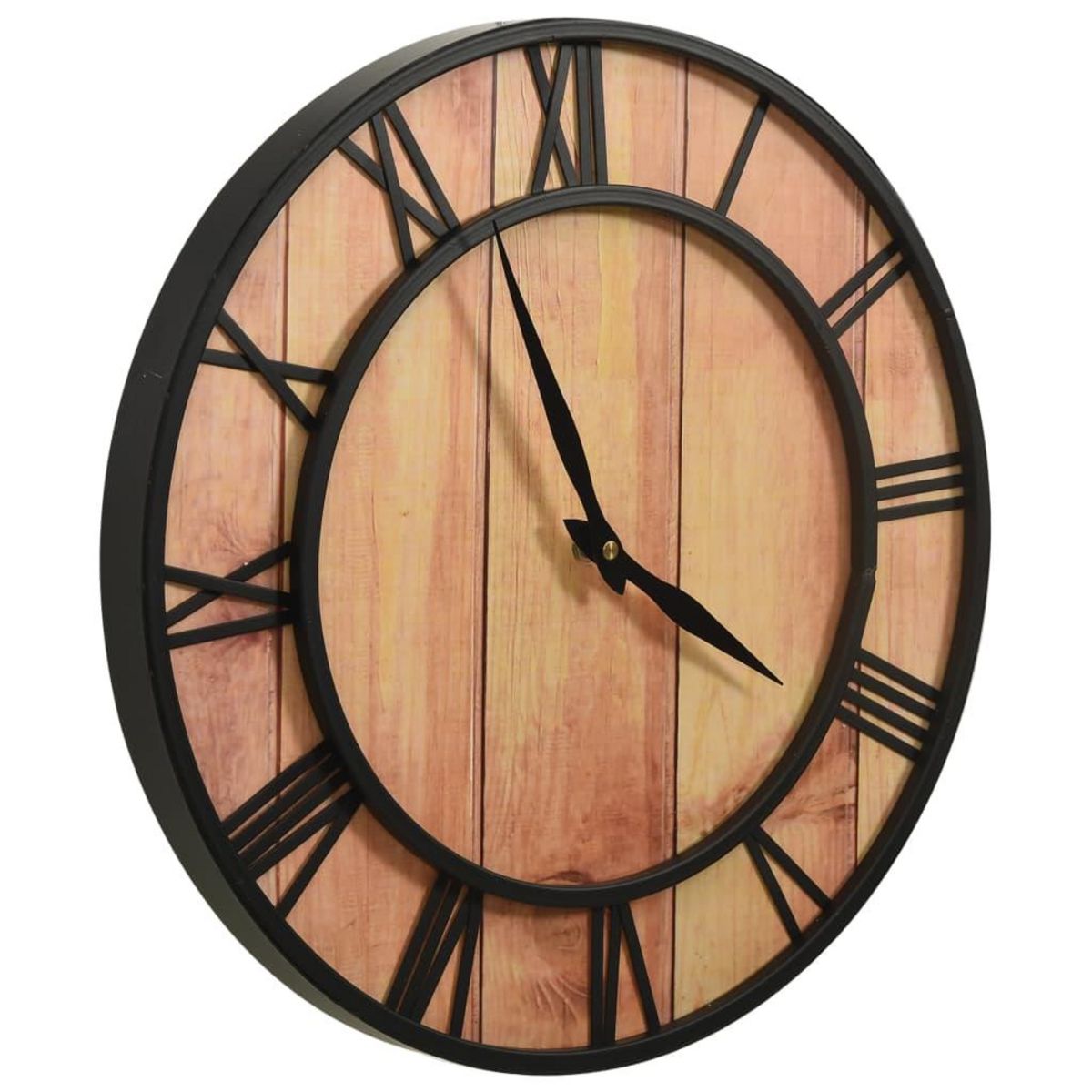 VIDAXL Horloge murale 39 cm Marron et noir MDF et fer
