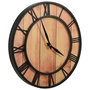 Voir la diapositive 3 : VIDAXL Horloge murale 39 cm Marron et noir MDF et fer