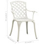Voir la diapositive 6 : VIDAXL Ensemble de bistro 3 pcs Aluminium coule Blanc