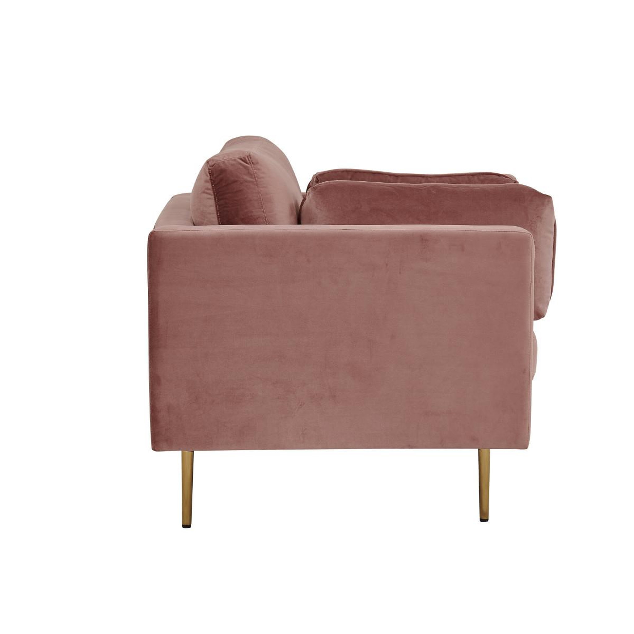 Voir la diapositive 4 : Paris Prix Fauteuil design en velours  boom  110cm rose & or