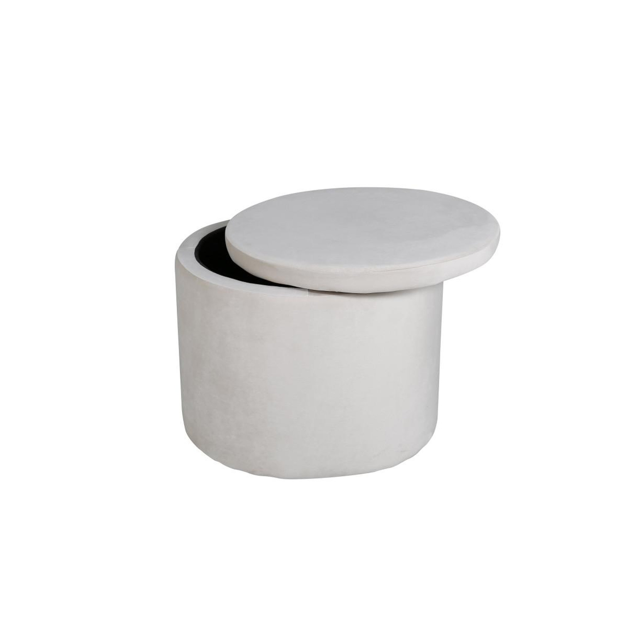 Voir la diapositive 2 : Paris Prix Pouf coffre en velours  dunken  51cm beige