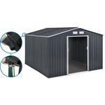 Habitat et Jardin Abri de jardin métal -  Vegas - 15 m² avec gouttière - Gris