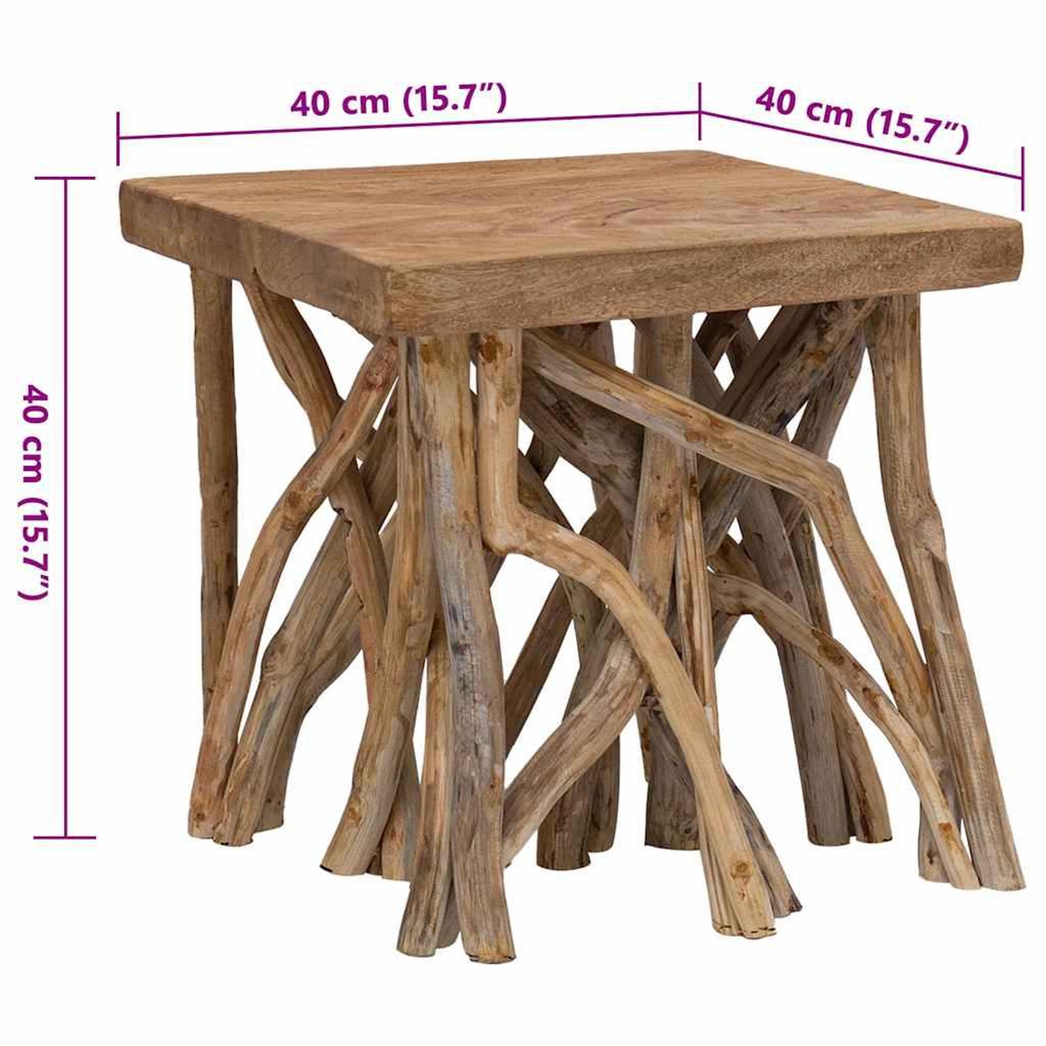 Voir la diapositive 6 : VIDAXL Table basse en rondin 40x40x40 cm bois de recuperation melange