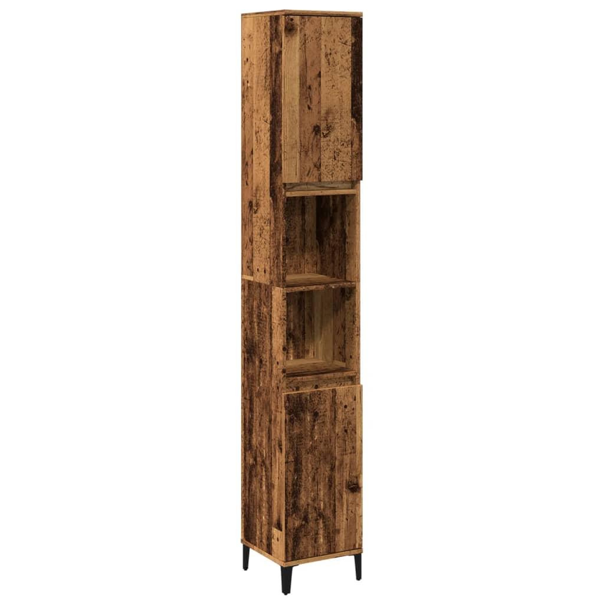 Voir la diapositive 2 : VIDAXL Armoire de salle de bain vieux bois 30x30x190cm bois ingenierie