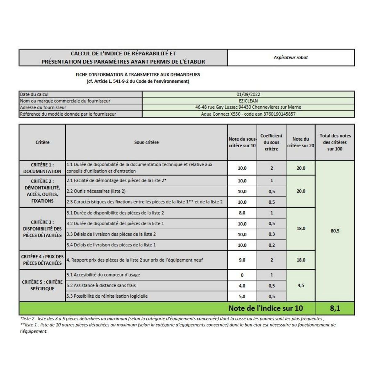 e.ziclean Aspirateur/laveur robot connecté - AQUACONNECTX550