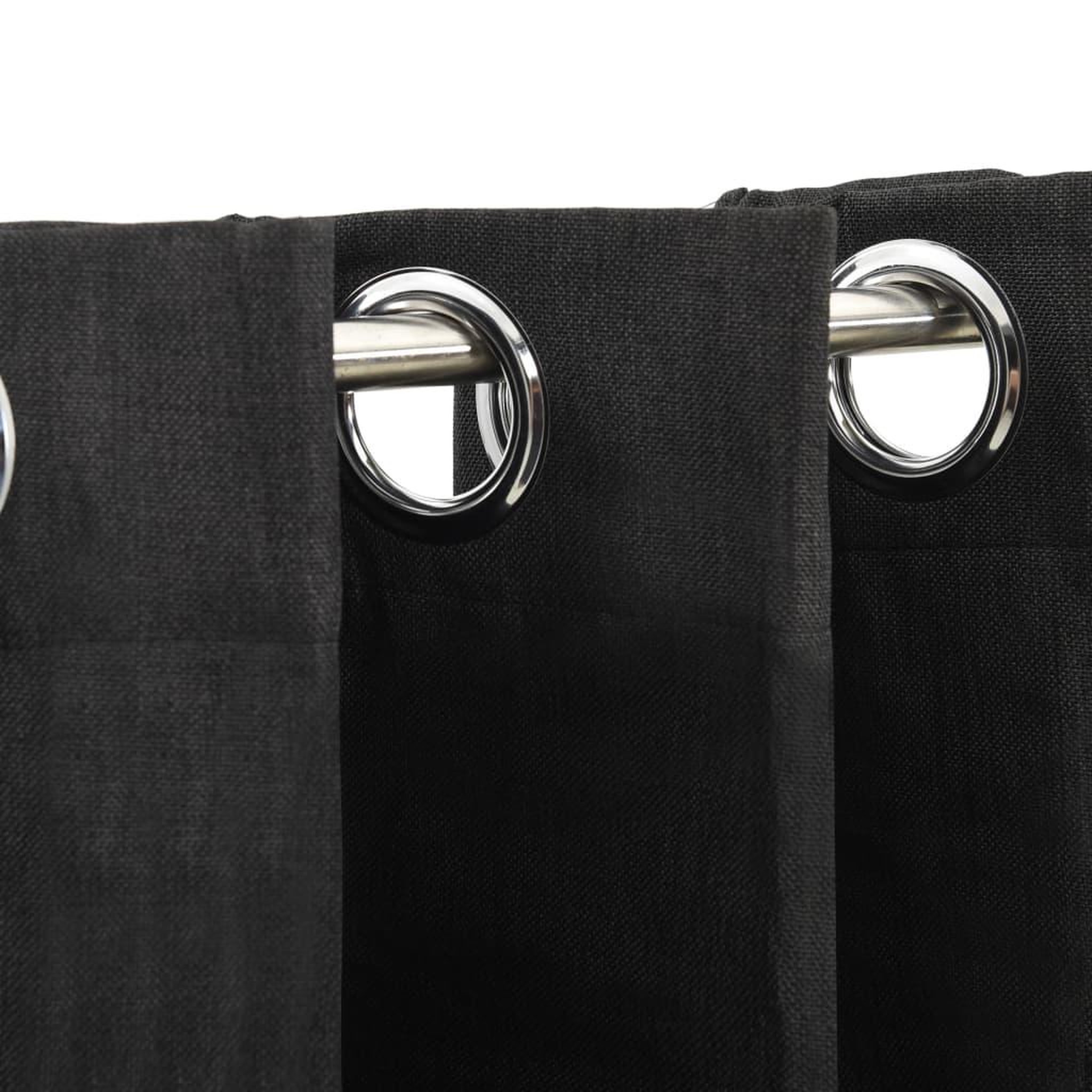 Voir la diapositive 3 : VIDAXL Rideaux occultants Aspect de lin 2 pcs Anthracite 140x225 cm