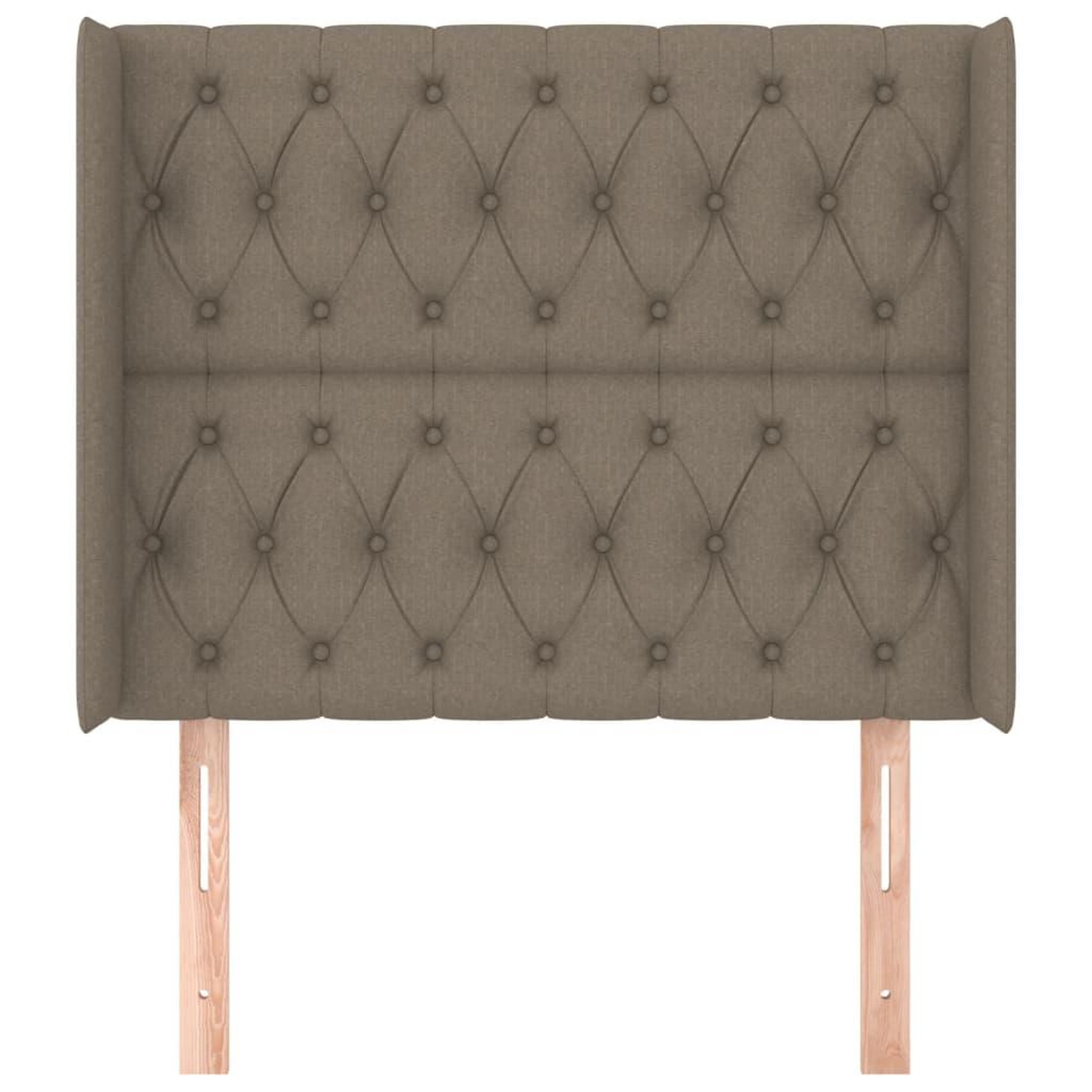 Voir la diapositive 3 : VIDAXL Tete de lit avec oreilles Taupe 103x16x118/128 cm Tissu
