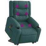 VIDAXL Fauteuil inclinable de massage electrique Vert fonce Tissu