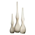 Paris Prix Lot de 3 Vases en Verre  Yoko  64cm Grège