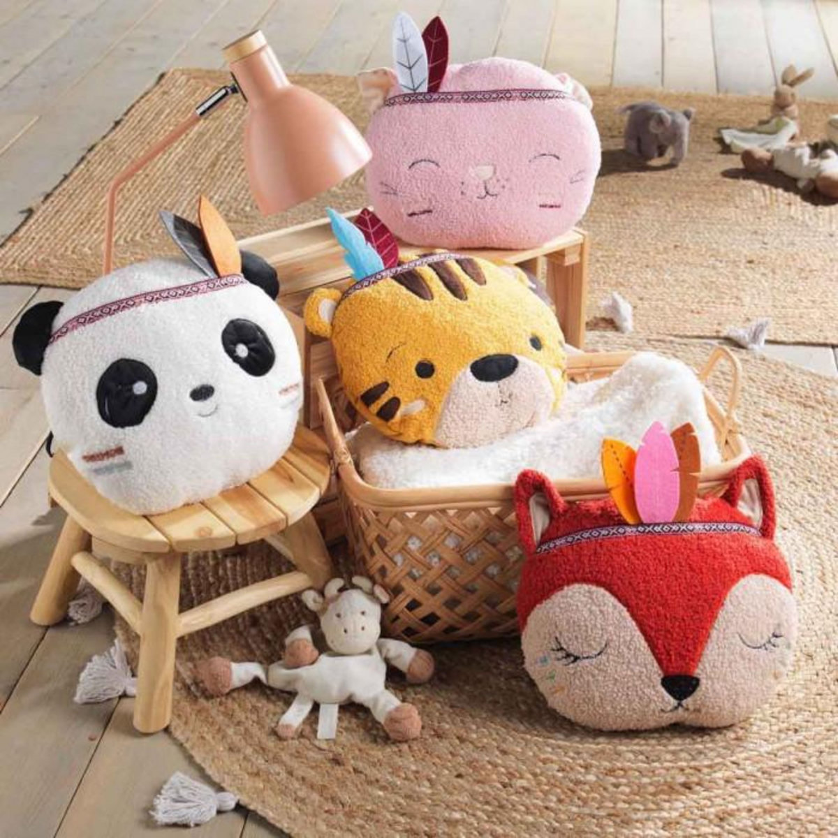 Paris Prix Coussin Enfant Déco  Lenny  30x30cm Blanc