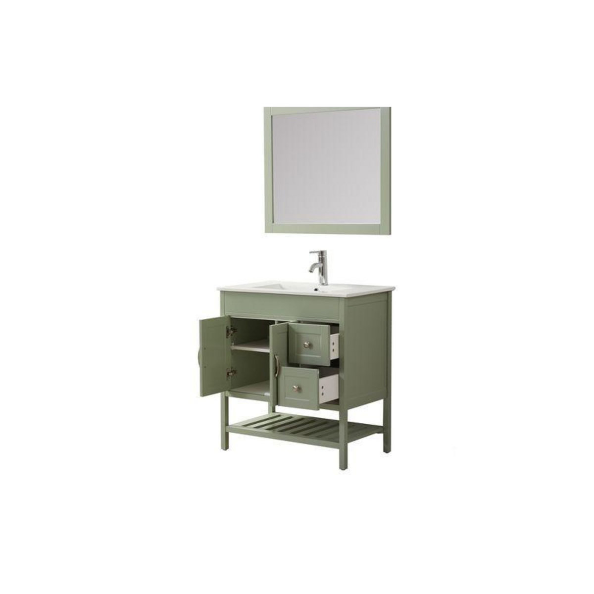 WILSA Ensemble de salle de bain vert 78,3 cm