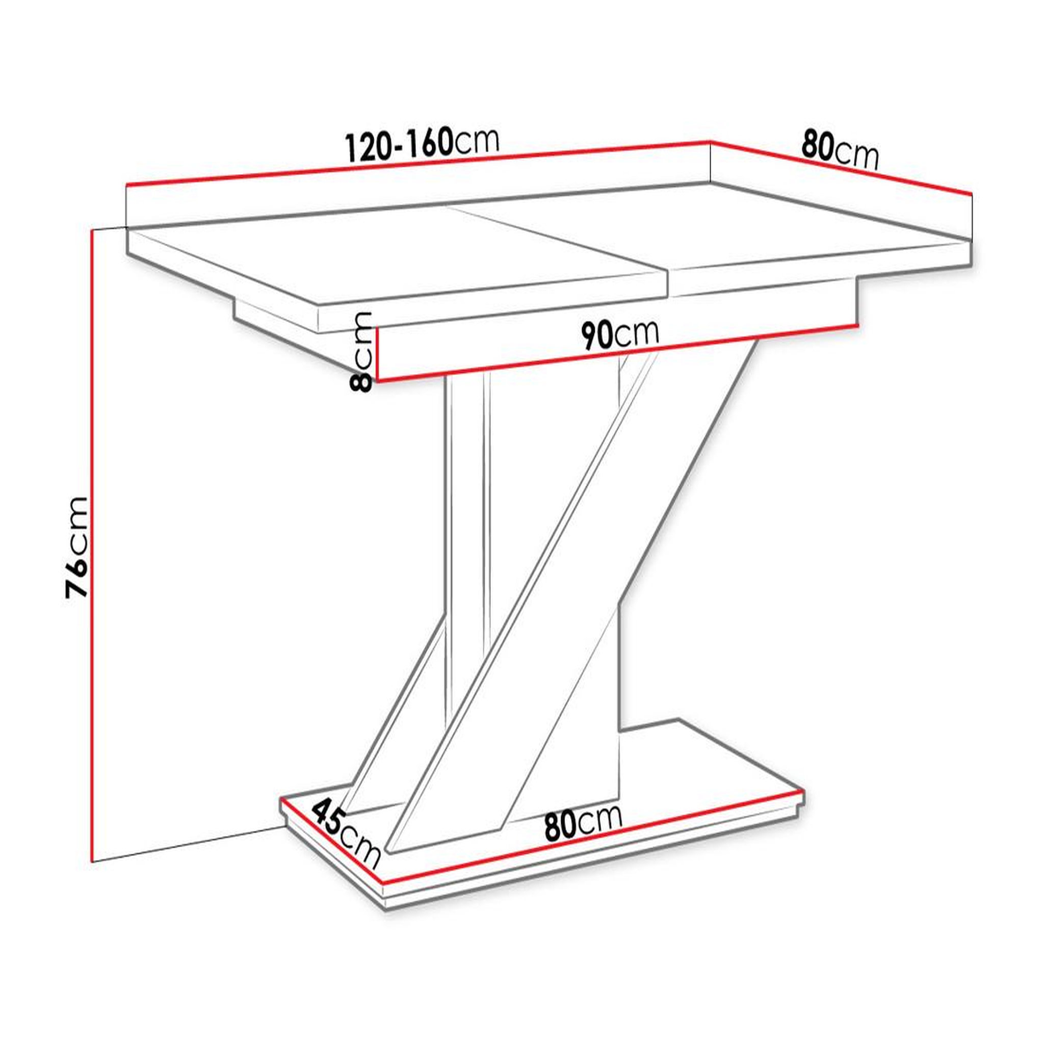 Voir la diapositive 6 : BEST MOBILIER Burnie - table à manger extensible - blanc et noir - 4 à 6 personnes