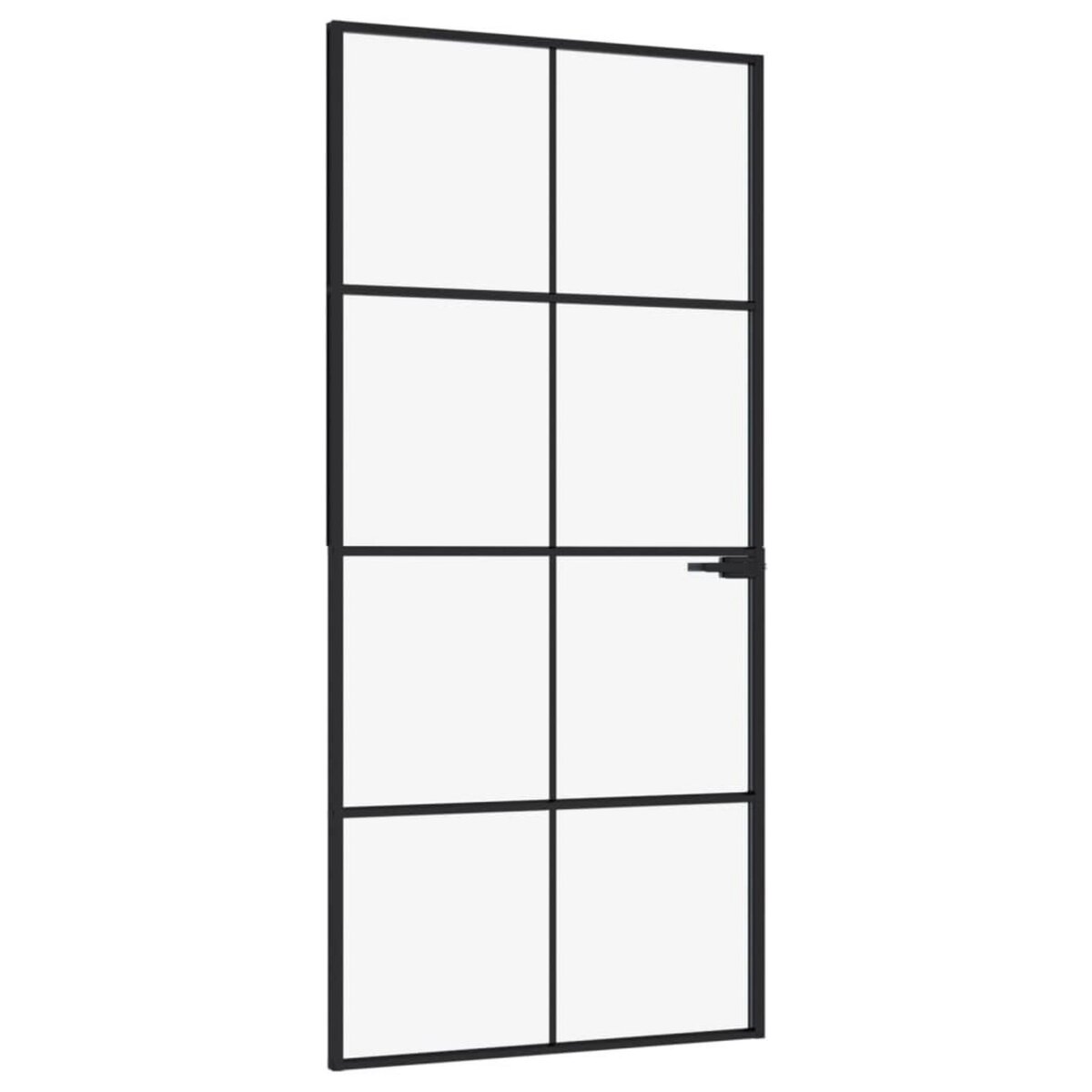 VIDAXL Porte d'interieur Noir 93x201,5 cm Trempe verre aluminium fin