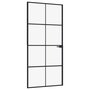 Voir la diapositive 2 : VIDAXL Porte d'interieur Noir 93x201,5 cm Trempe verre aluminium fin