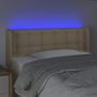 Voir la diapositive 4 : VIDAXL Tete de lit a LED Creme 83x16x78/88 cm Tissu