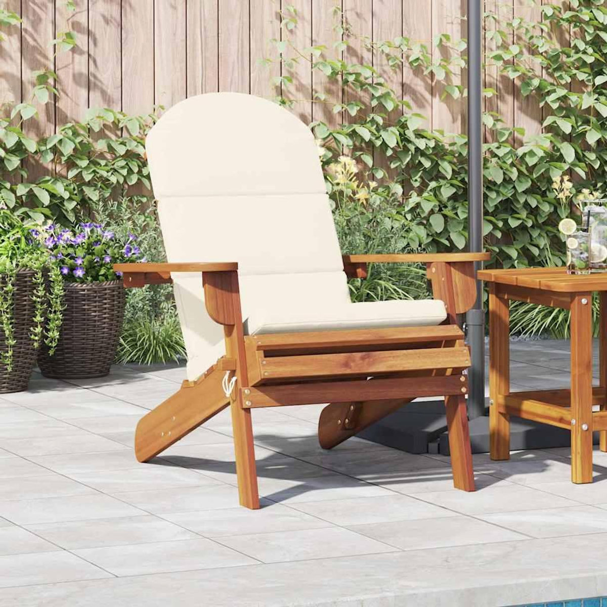 VIDAXL Chaise de jardin Adirondack avec coussins bois massif d'acacia