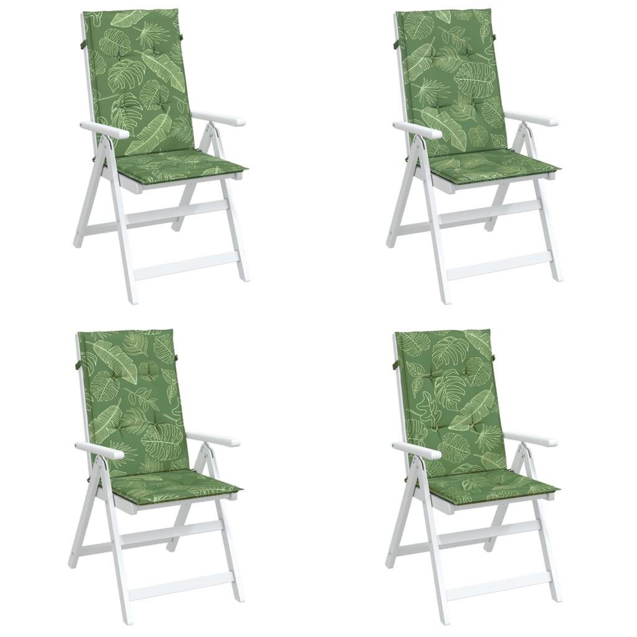 Voir la diapositive 4 : VIDAXL Coussins de chaise a dossier haut lot de 4 modele de feuille