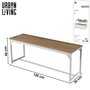 Voir la diapositive 3 : TOILINUX Banc d'intérieur Casa Blanca en Panneaux de particules et Métal - H.46cm x L.120 cm - Beige et Blanc