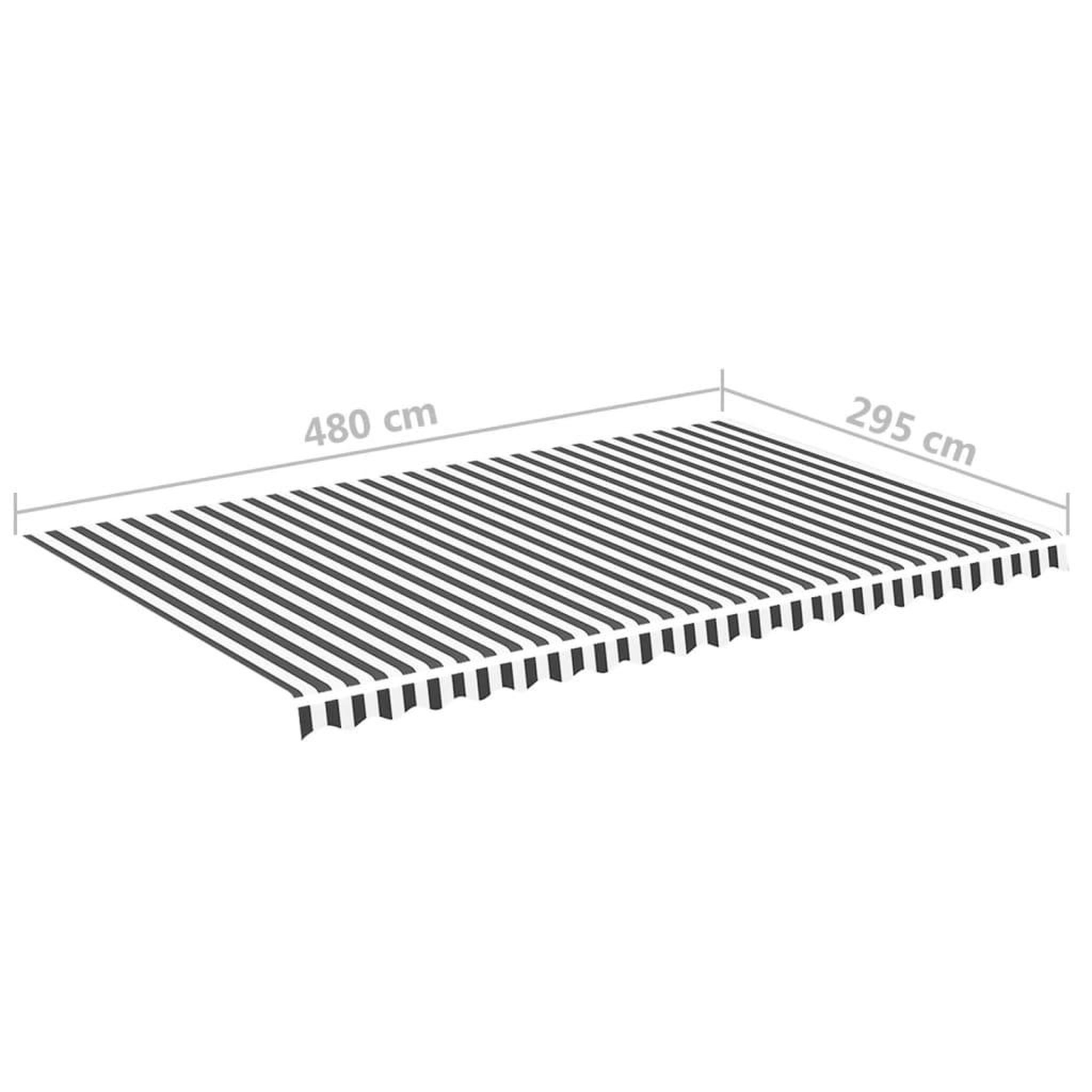 Voir la diapositive 6 : VIDAXL Tissu de remplacement pour auvent Anthracite et blanc 5x3 m
