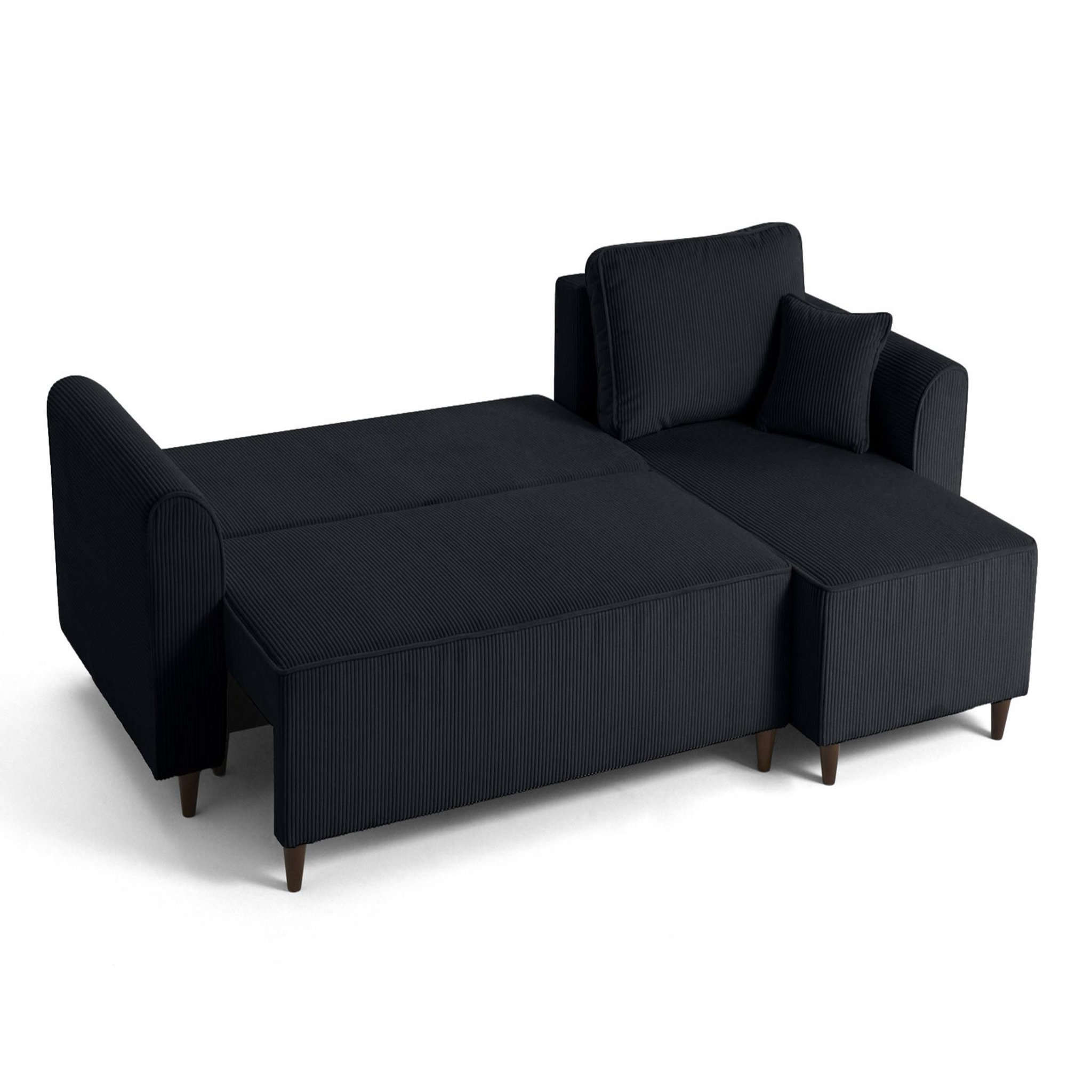 Voir la diapositive 3 : BEST MOBILIER Saphir - canapé d'angle réversible 4 places - convertible avec coffre - en velours côtelé