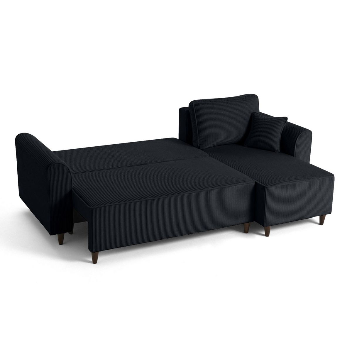 BEST MOBILIER Saphir - canapé d'angle réversible 4 places - convertible avec coffre - en velours côtelé