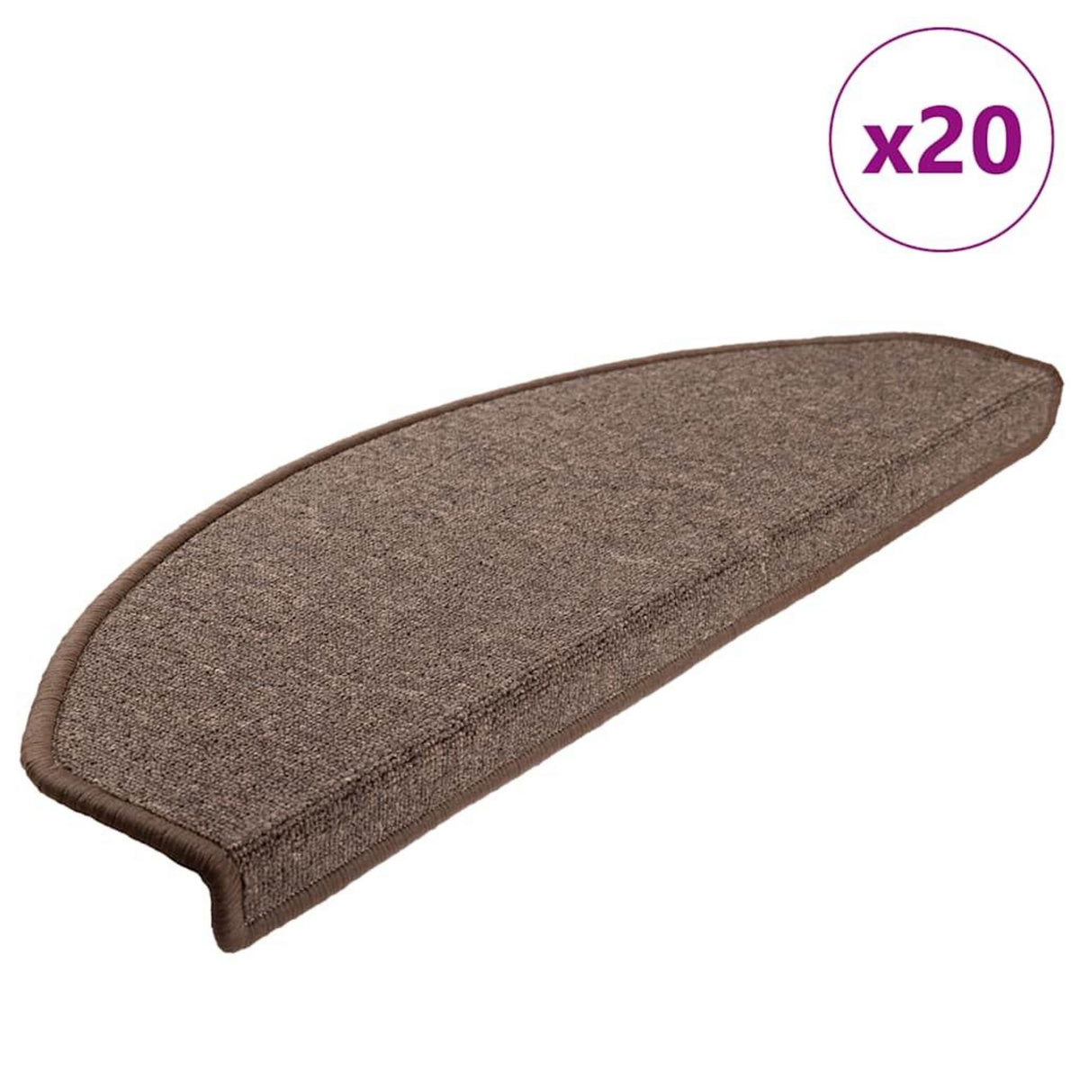 VIDAXL Tapis d'escalier 20 pcs marron cafe 65x24x4 cm