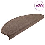 VIDAXL Tapis d'escalier 20 pcs marron cafe 65x24x4 cm