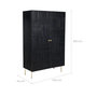 Voir la diapositive 4 : Rendez vous déco Armoire gravée en bois noir et métal doré-Chimane