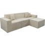 Voir la diapositive 4 : Habitat et Jardin Canapé droit modulable avec ottoman en tissu texturé  Lusso  - 4 places - Beige