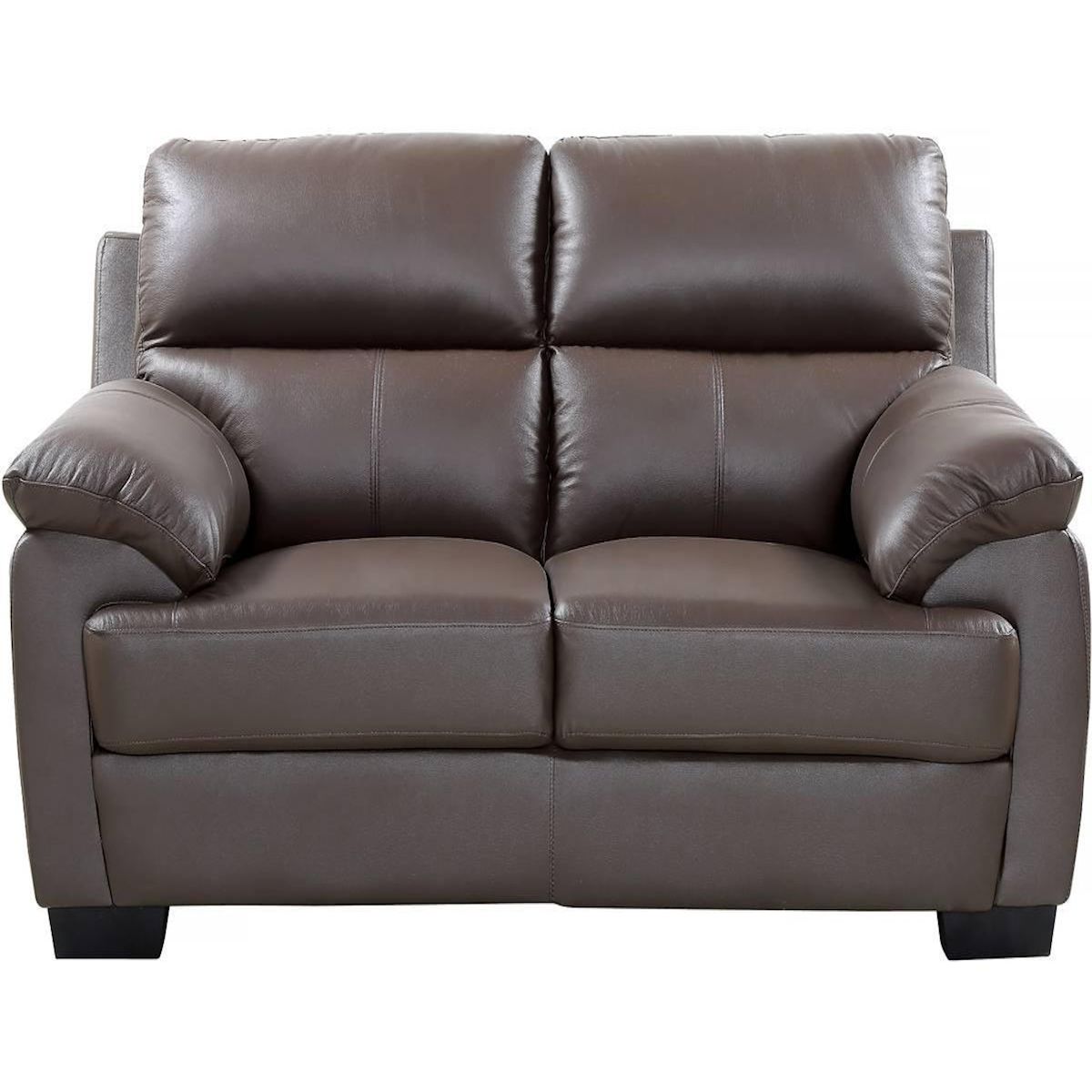 Habitat et Jardin Canapé cuir et PVC  Cardiff -  163 x 92 x 93 cm - Chocolat