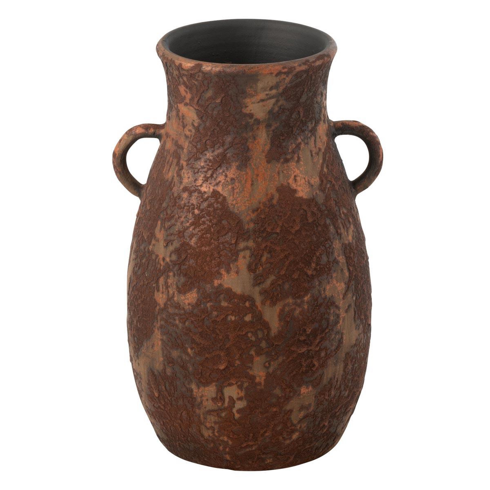 Voir la diapositive 1 : J-LINE Vase en terre cuite  amphore  40cm marron
