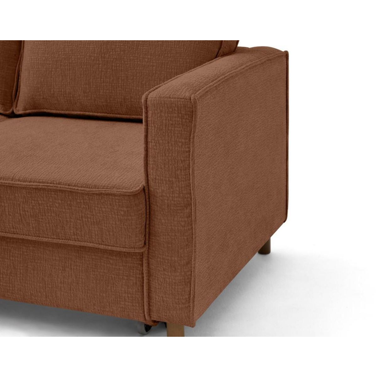 LISA DESIGN Jake - canapé d'angle gauche 5 places convertible en tissu velours relief