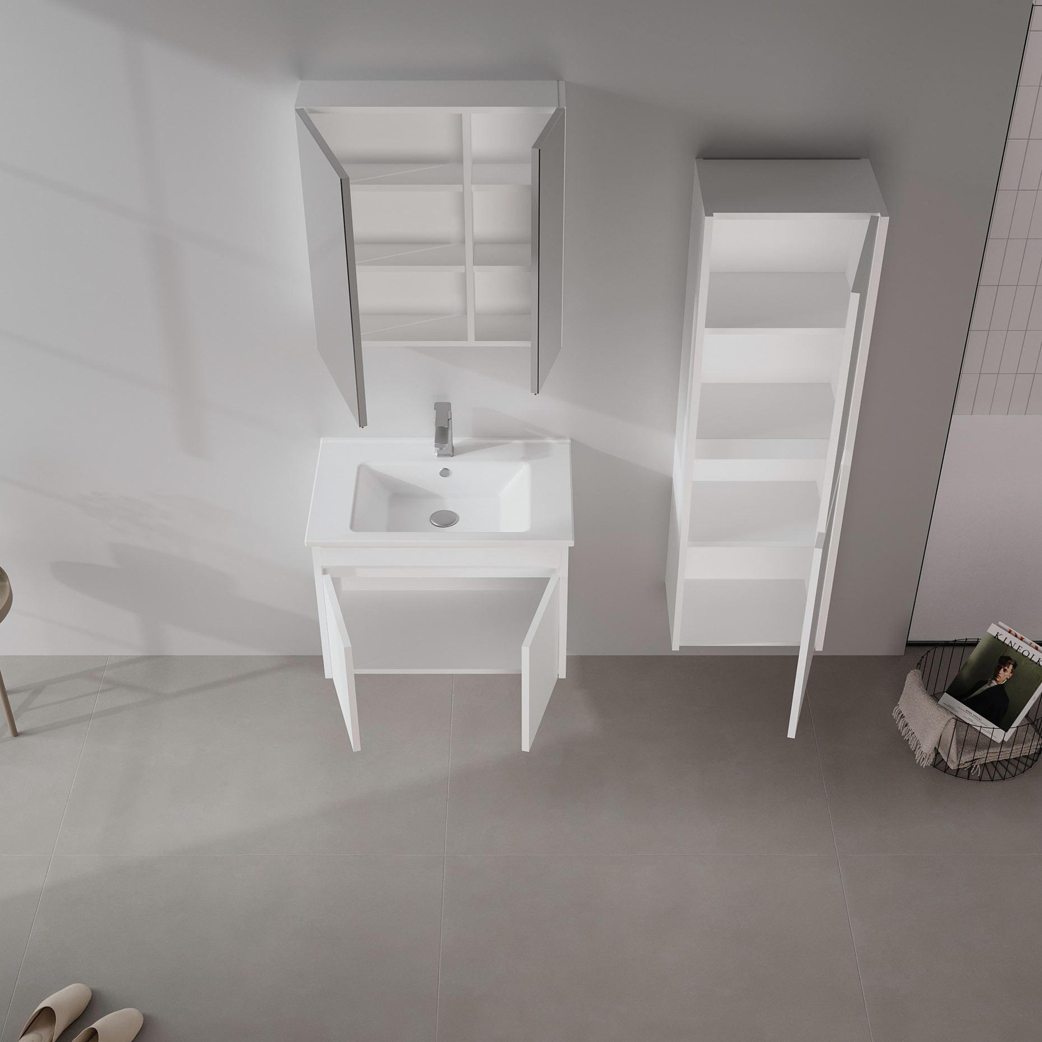 Voir la diapositive 3 : Habitat et Jardin Meuble vasque  side 65 v2  - 65 x 45 x 52 cm - matte white