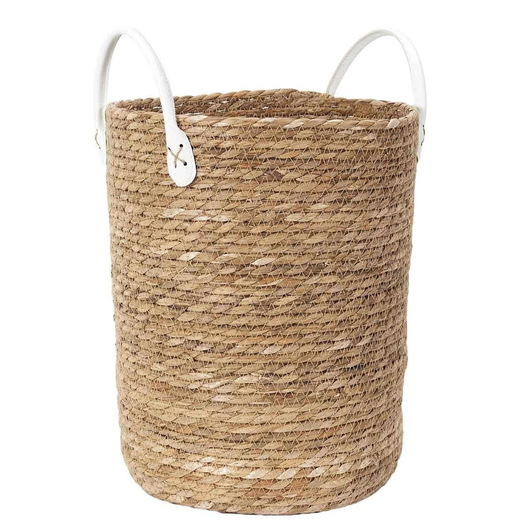 Voir la diapositive 3 : The Home Deco Factory Lot de 3 paniers déco  tressé  45cm naturel & blanc