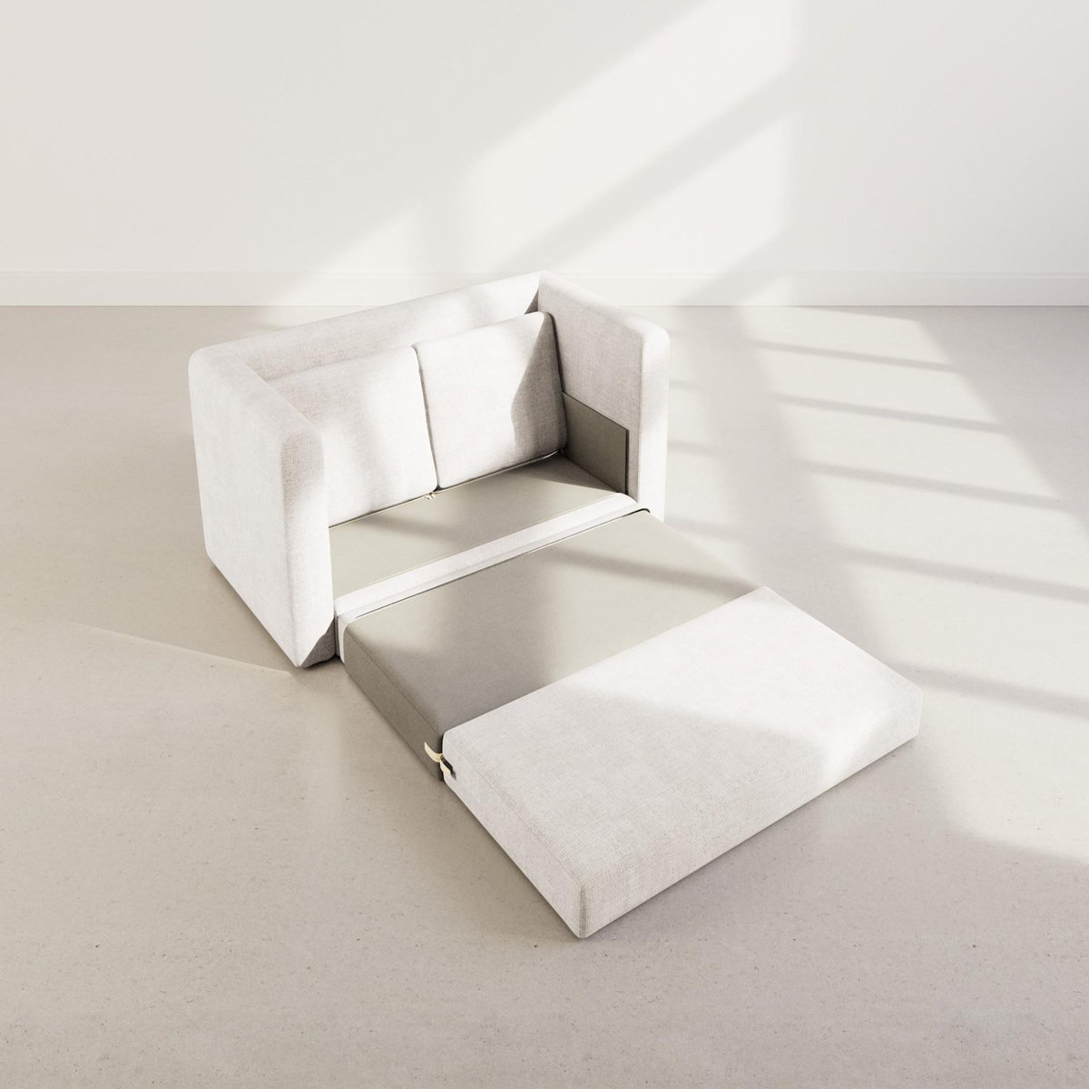 BEST MOBILIER Marilia - canapé 2 places convertible déplimousse en velours texturé