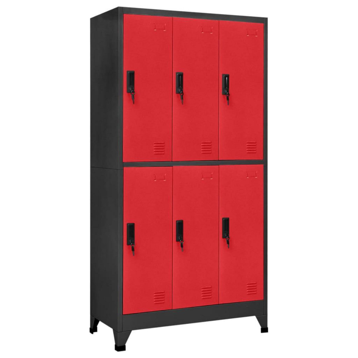 VIDAXL Armoire a casiers Anthracite et rouge 90x45x180 cm Acier