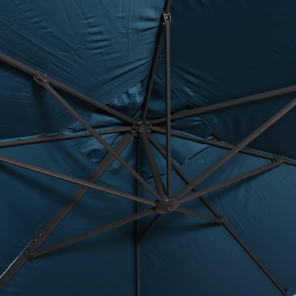 SWEEEK Parasol déporté rectangulaire 3x4 m - Wimereux - Parasol excentré inclinable dans 6 positions, rotatif à 360° + dalles à lester 50x50cm