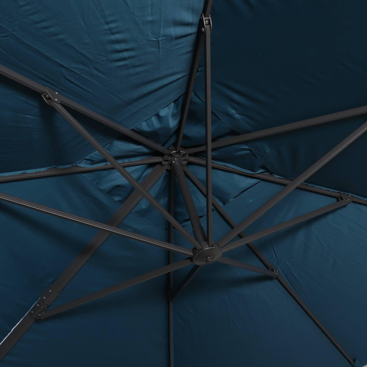 SWEEEK Parasol déporté rectangulaire 3x4 m - Wimereux - Parasol excentré inclinable dans 6 positions, rotatif à 360° + dalles à lester 50x50cm