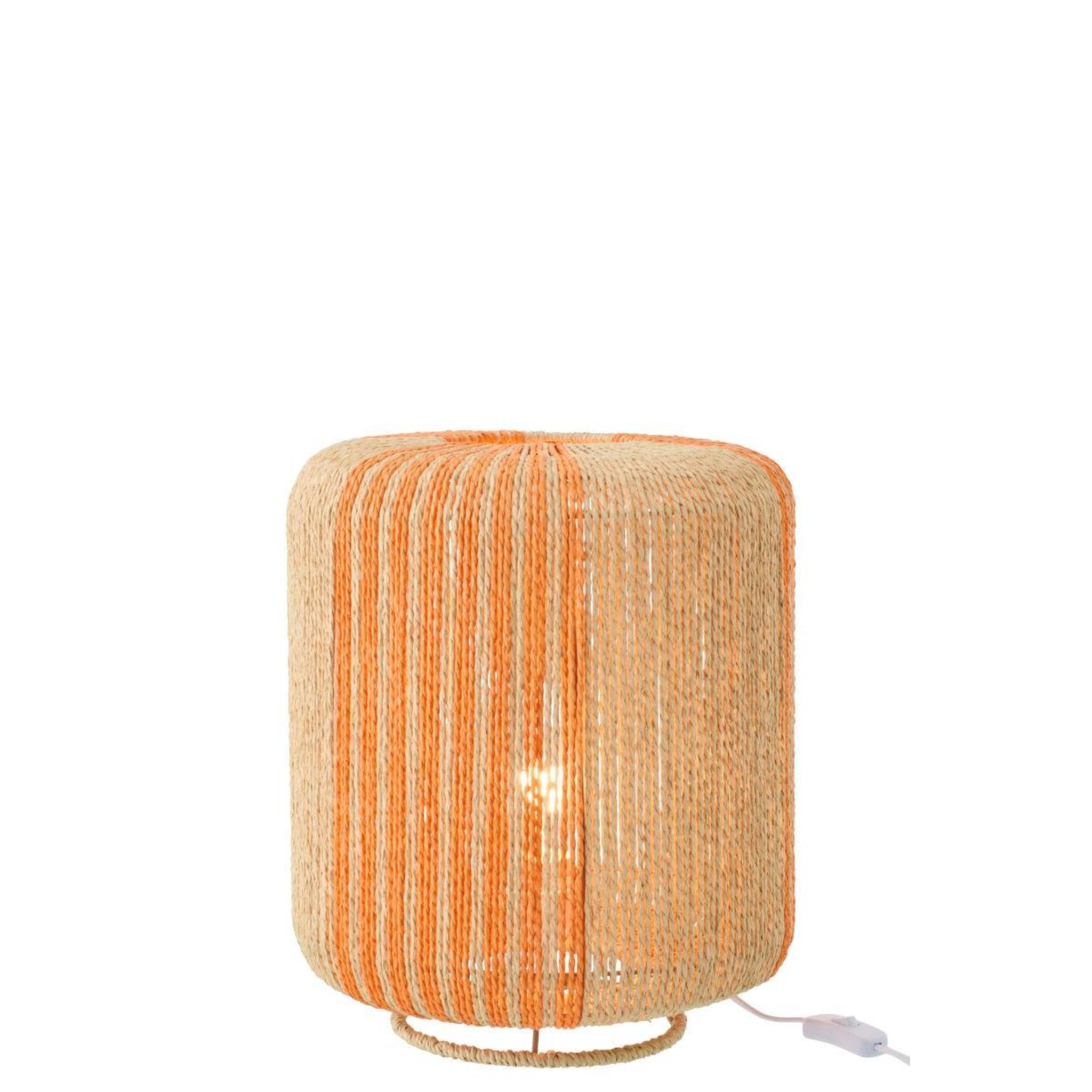 Voir la diapositive 2 : J-LINE Lampe à poser corde  chase  39cm orange & naturel