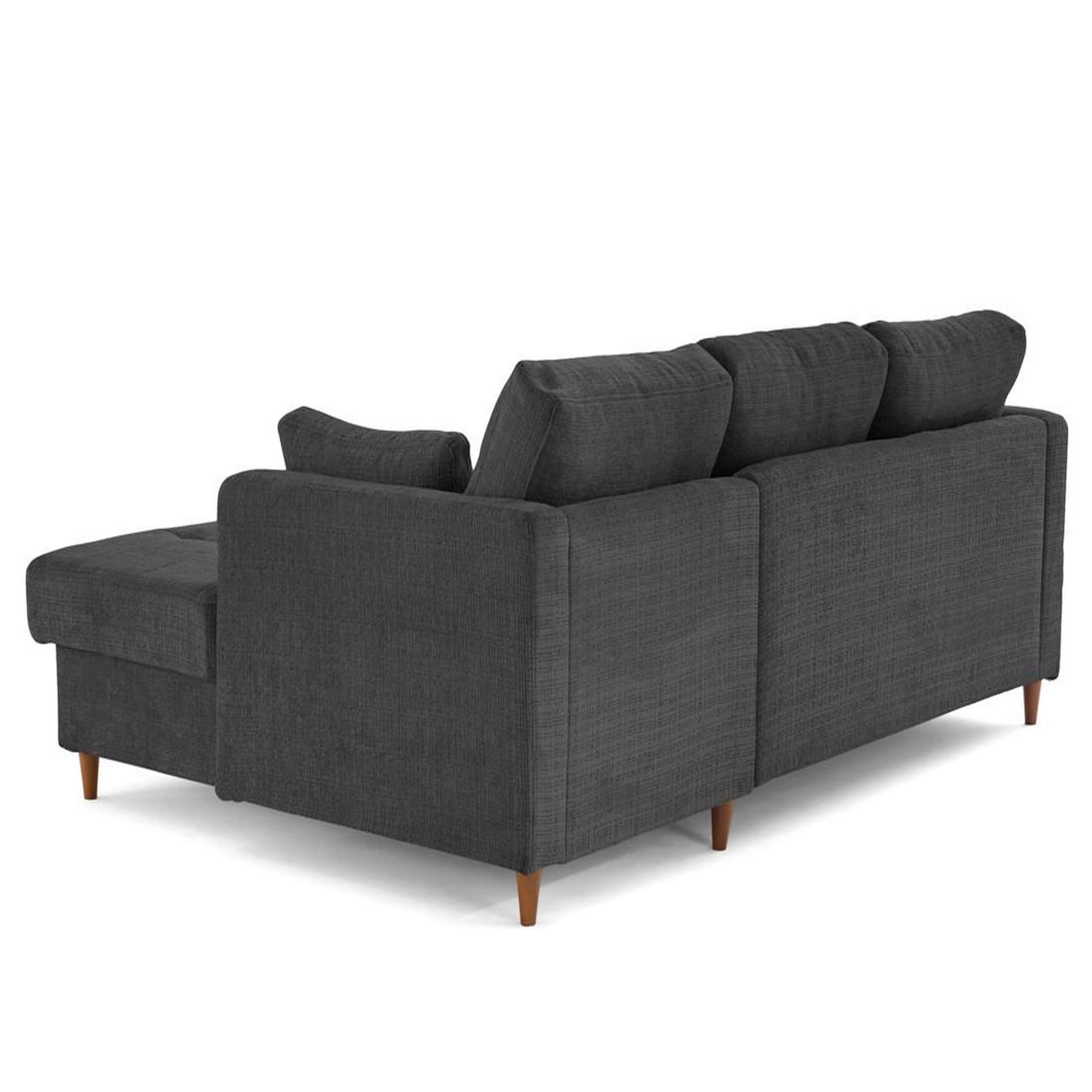 Voir la diapositive 5 : LISA DESIGN Anna - canapé d'angle droit 4 places convertible avec coffre en velours texturé