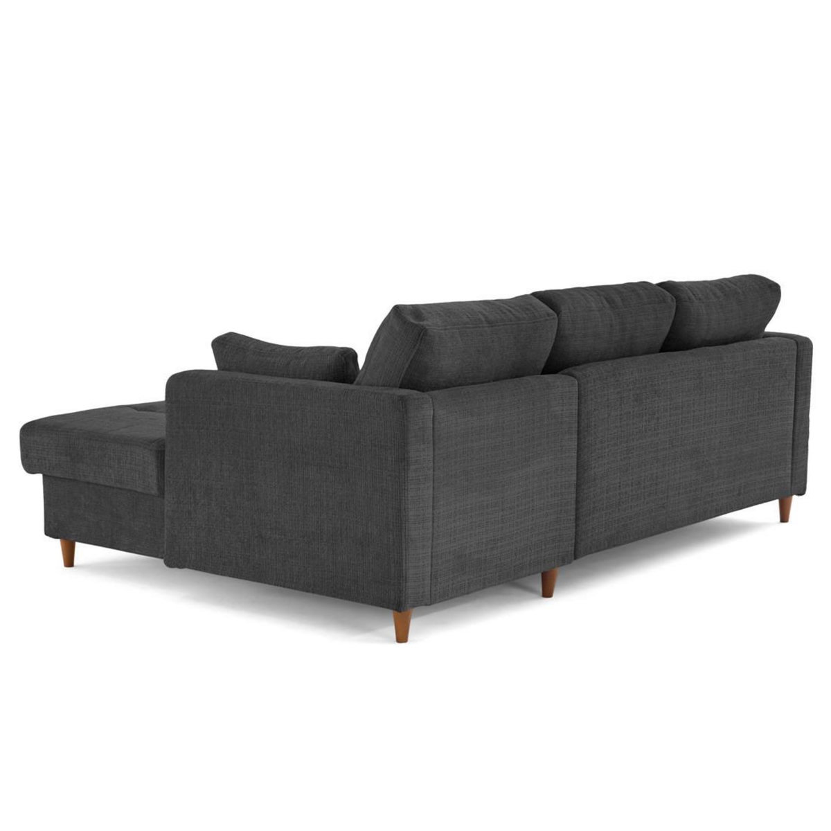 LISA DESIGN Anna - canapé d'angle droit 4 places convertible avec coffre en velours texturé