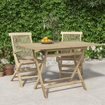 VIDAXL Table de jardin pliante gris 120x70x75 cm bois de teck solide