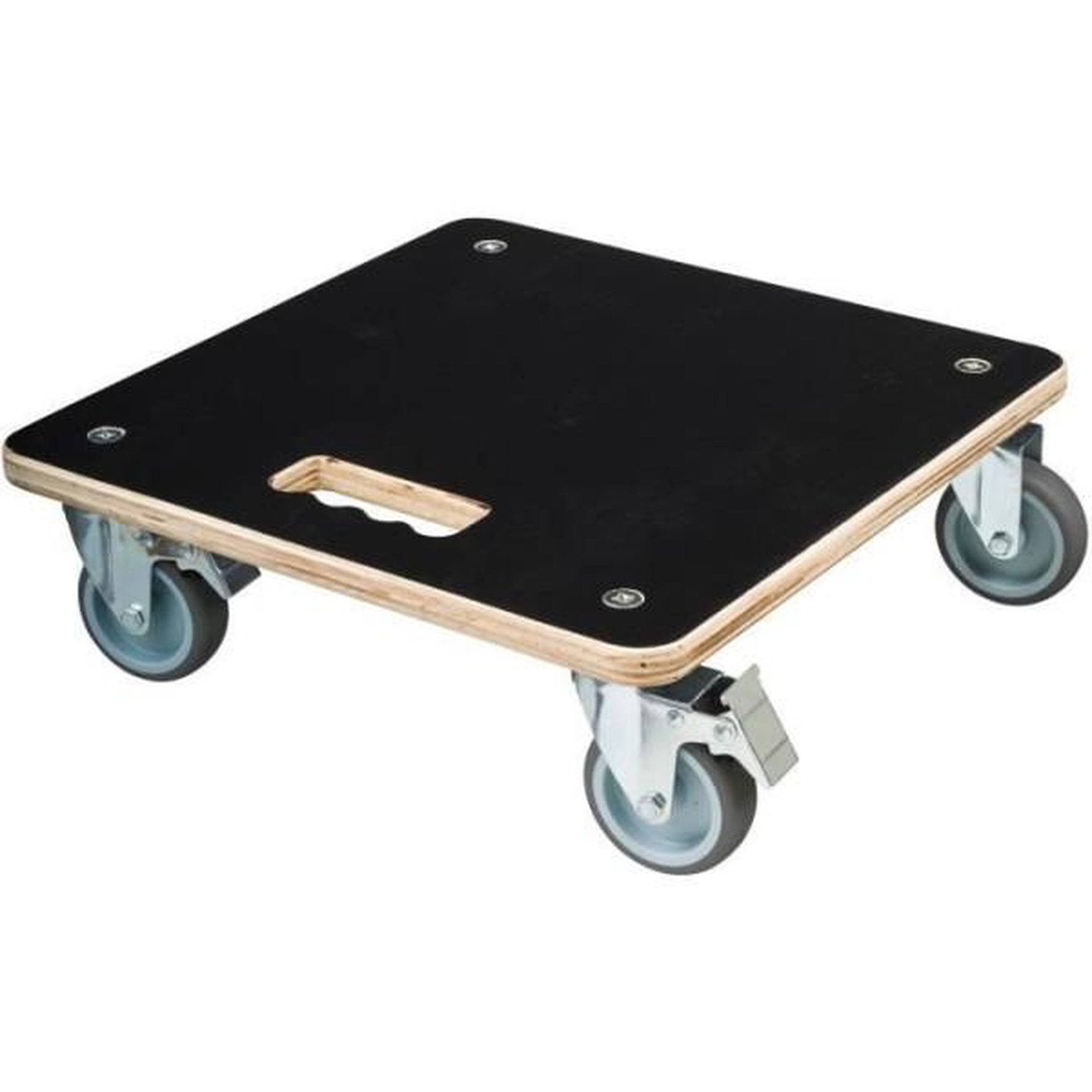 NATURE Tablette a roulettes pour plantes - NATURE - Chariot a plantes carré - Bois noir - 38x38 cm - Charge 250 kg